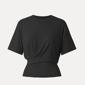 Crewneck Short Sleeve Tucked Tee